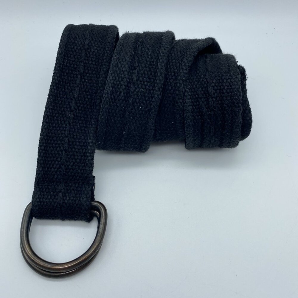 Unbranded Black D-Ring Belt Men's Size L End to End 40"